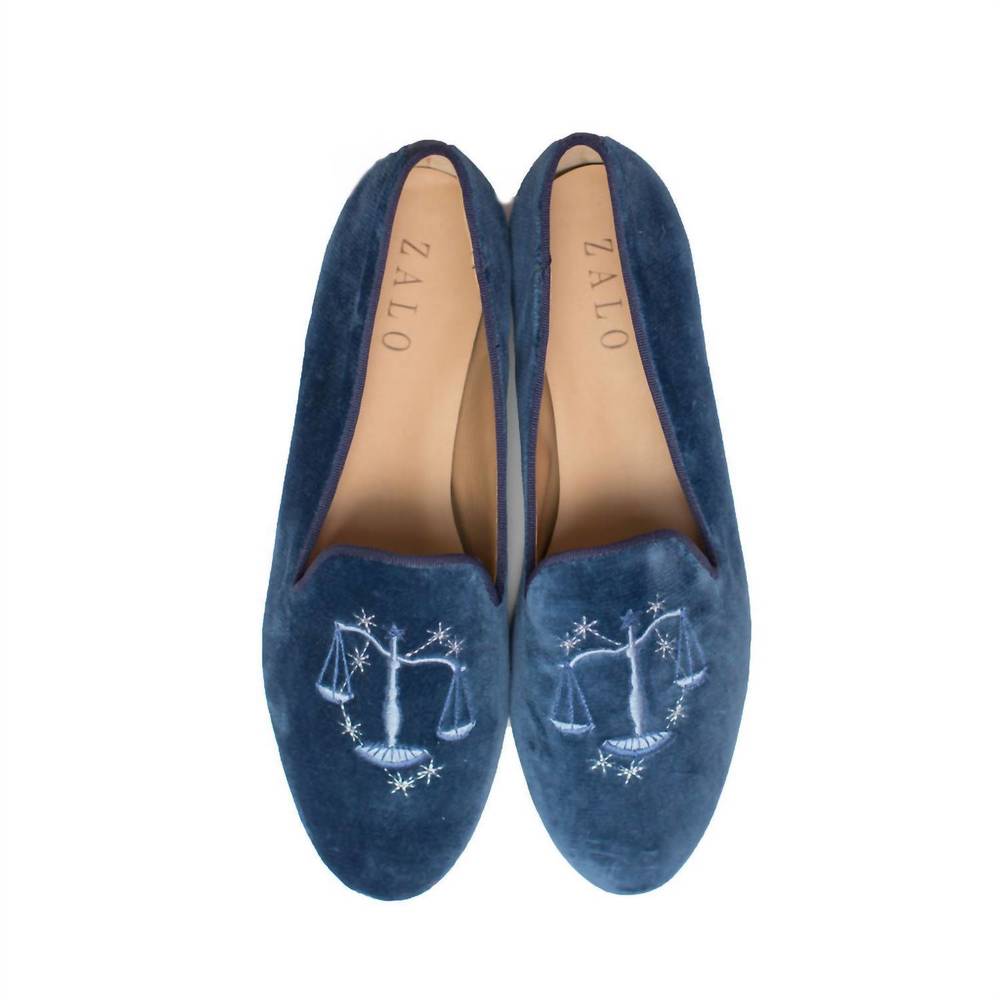NEW HOUSE OF ZALO libra slipper in blue smoke